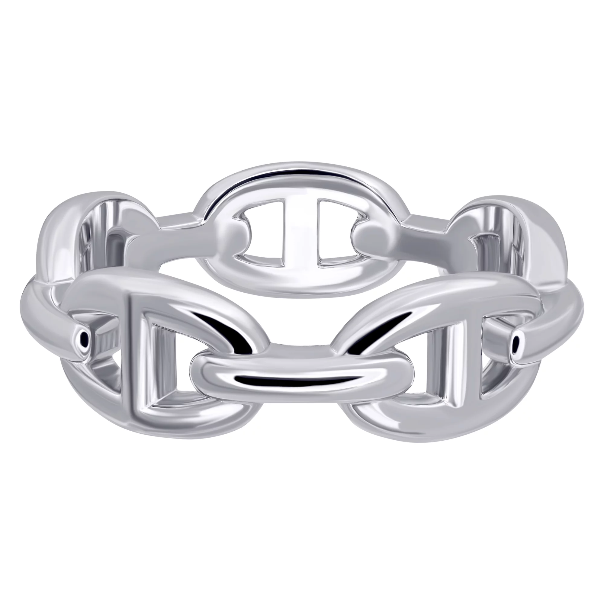 Кольцо серебряное Морская цепь - 971854 – изображение 2