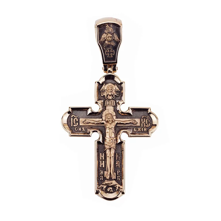 Золотий хрест із чорнінням. Артикул Кр1502р: ціна, відгуки, фото – купити в інтернет-магазині AURUM