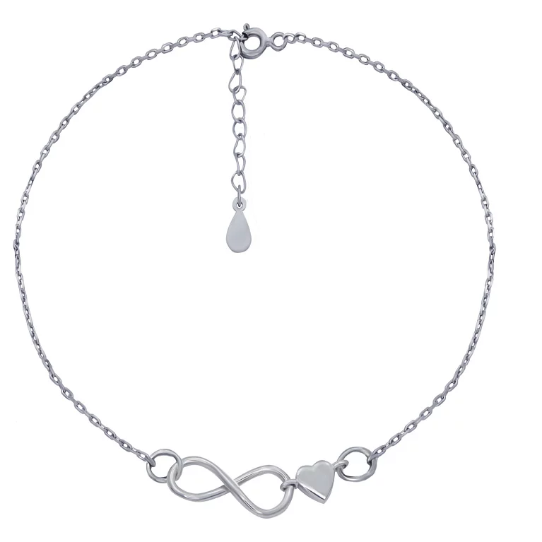 Браслет срібний "Нескінченність" якірне плетіння. Артикул 7509/ВС-157/2р: ціна, відгуки, фото – купити в інтернет-магазині AURUM