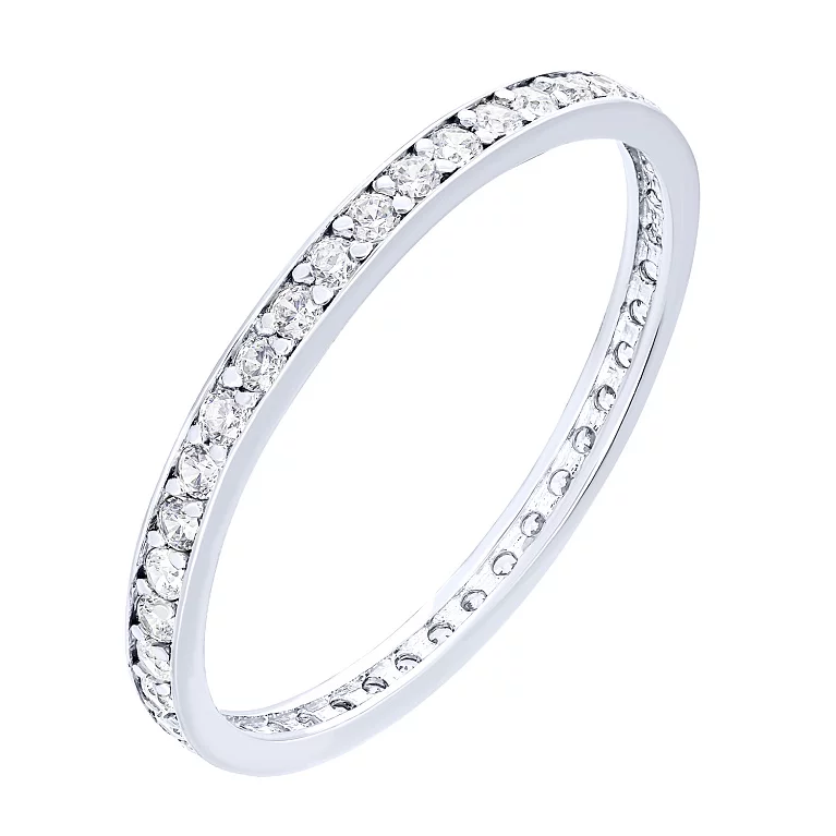 Серебряное тонкое кольцо с дорожкой фианитов. Артикул 7501/2149705: цена, отзывы, фото – купить в интернет-магазине AURUM