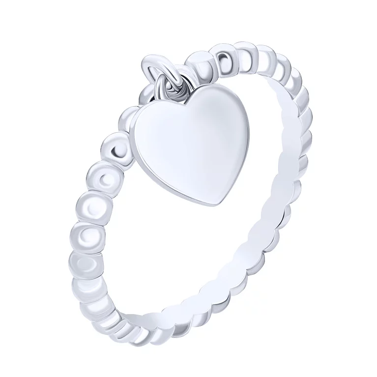 Кольцо из серебра с подвесным сердцем. Артикул 7501/FR16264: цена, отзывы, фото – купить в интернет-магазине AURUM