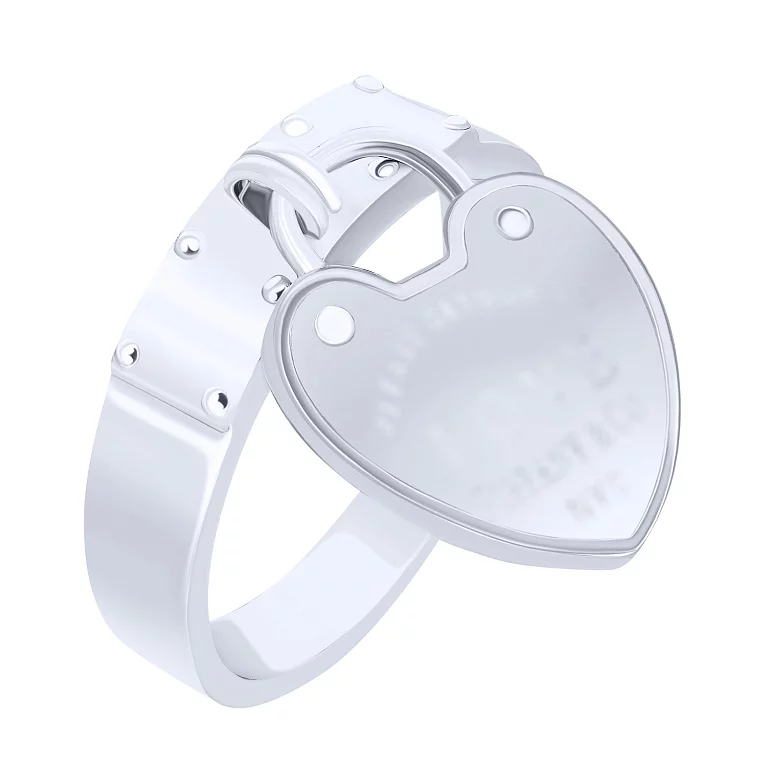 Кольцо серебряное с подвесным сердечком. Артикул 7501/КК2/2002: цена, отзывы, фото – купить в интернет-магазине AURUM