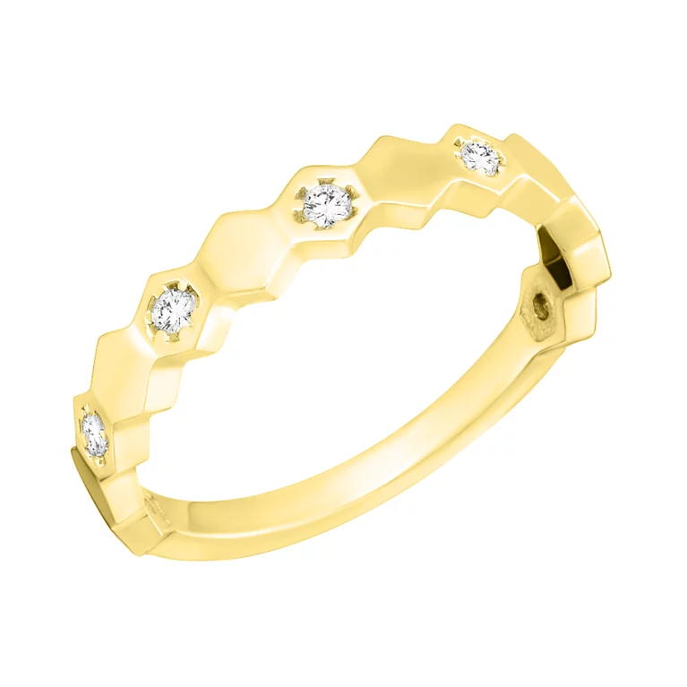 Кольцо из лимонного золота "Геометрия". Артикул 154748ж: цена, отзывы, фото – купить в интернет-магазине AURUM