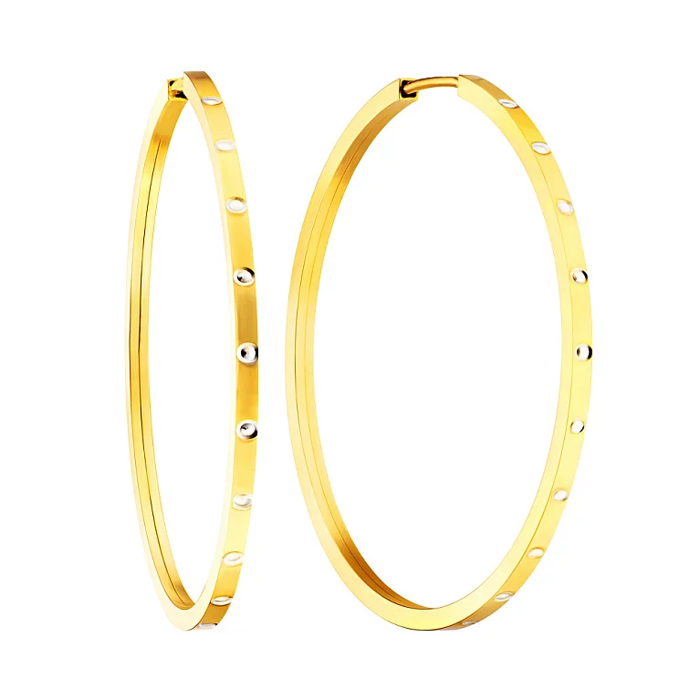 Серьги-кольца из желтого золота. Артикул 104457/25ж: цена, отзывы, фото – купить в интернет-магазине AURUM