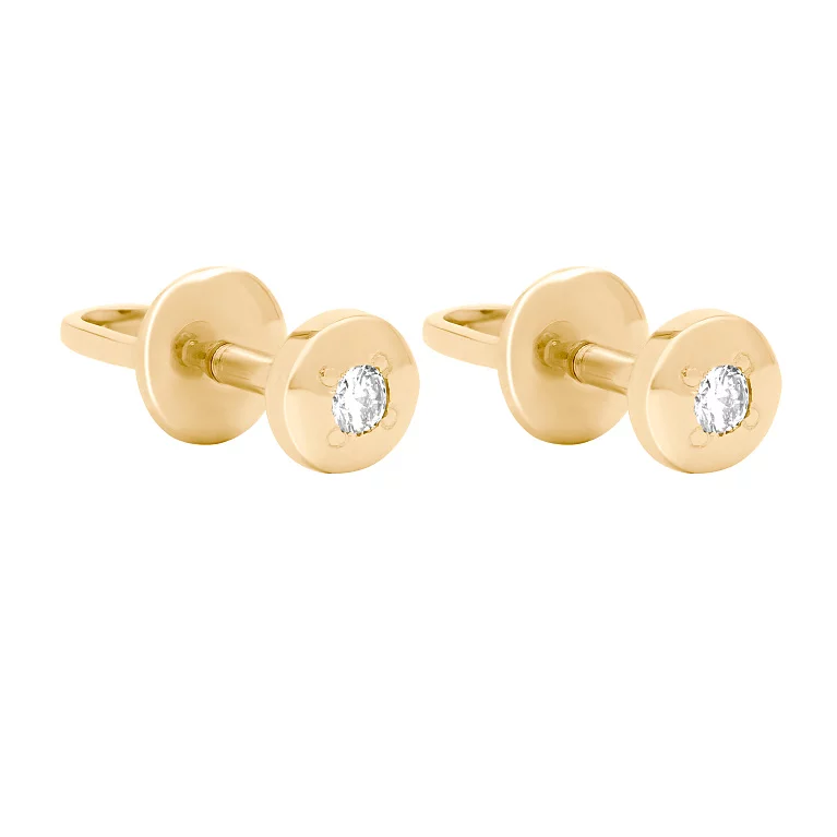 Сережки-гвоздики из красного золота с бриллиантами. Артикул 2027,0: цена, отзывы, фото – купить в интернет-магазине AURUM