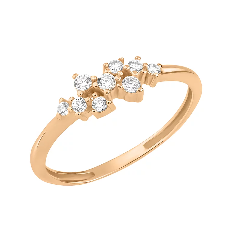 Золотое тонкое кольцо с фианитами. Артикул 155563: цена, отзывы, фото – купить в интернет-магазине AURUM