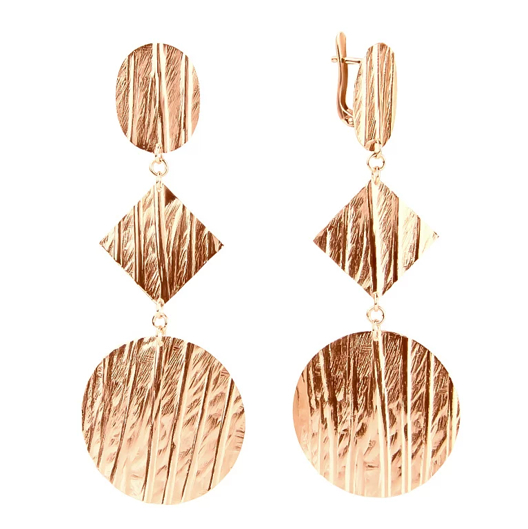 Золоті сережки з підвісами "Геометрія". Артикул 470080: ціна, відгуки, фото – купити в інтернет-магазині AURUM