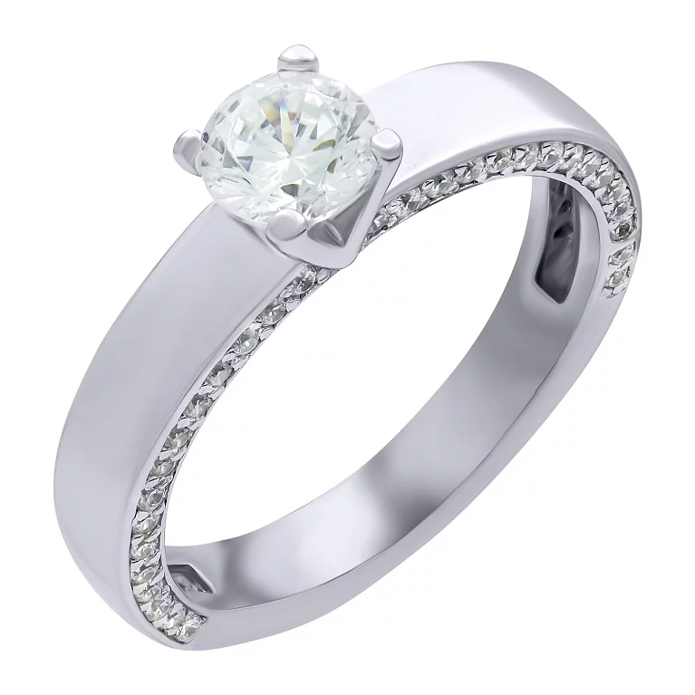 Серебряное помолвочное кольцо с фианитами. Артикул 7501/к078/1: цена, отзывы, фото – купить в интернет-магазине AURUM
