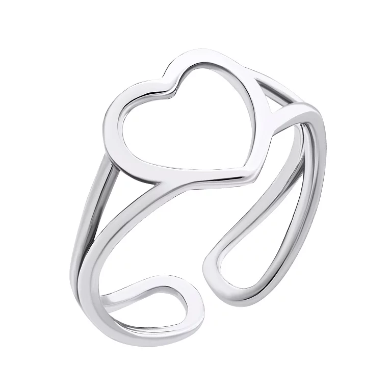 Каблучка срібна у формі серця. Артикул 7501/КК2/1003: ціна, відгуки, фото – купити в інтернет-магазині AURUM