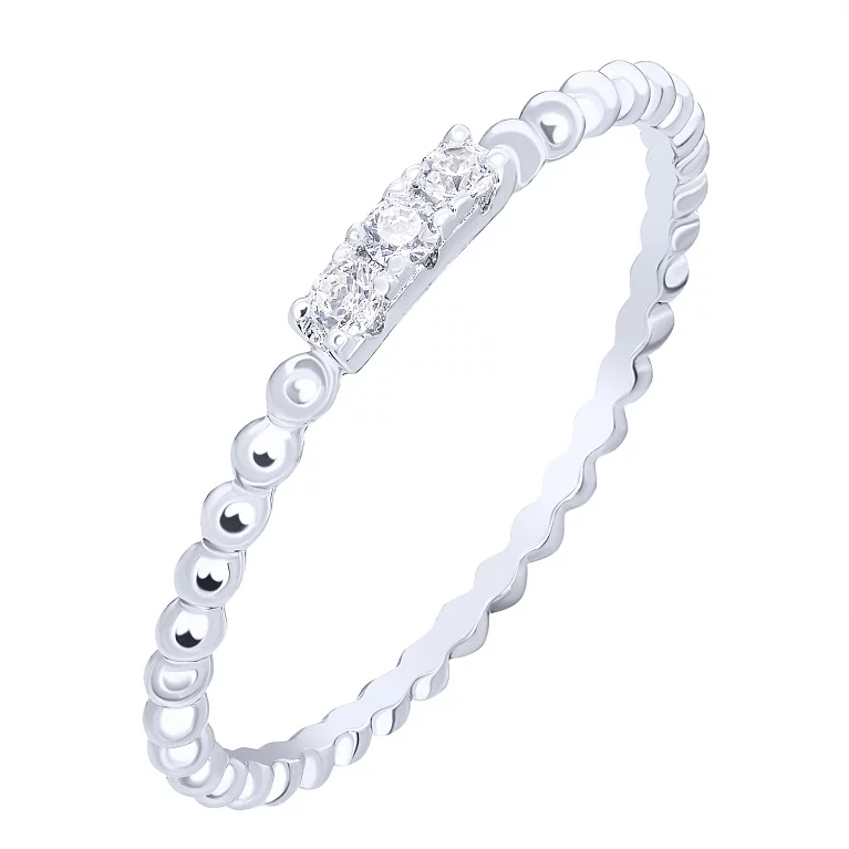 Тонкое серебряное кольцо с фианитами. Артикул 7501/5930: цена, отзывы, фото – купить в интернет-магазине AURUM