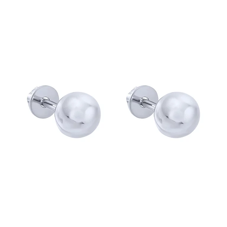 Сережки-гвоздики срібні "Куля". Артикул 7518/2320: ціна, відгуки, фото – купити в інтернет-магазині AURUM