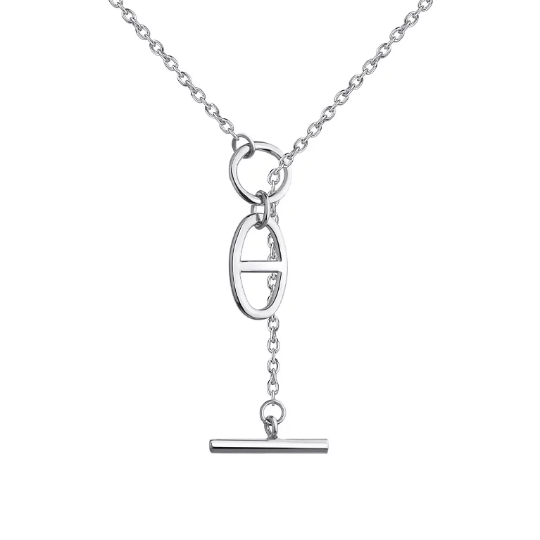 Колье серебряное "Геометрия" с якорным плетением. Артикул 7507/1483: цена, отзывы, фото – купить в интернет-магазине AURUM