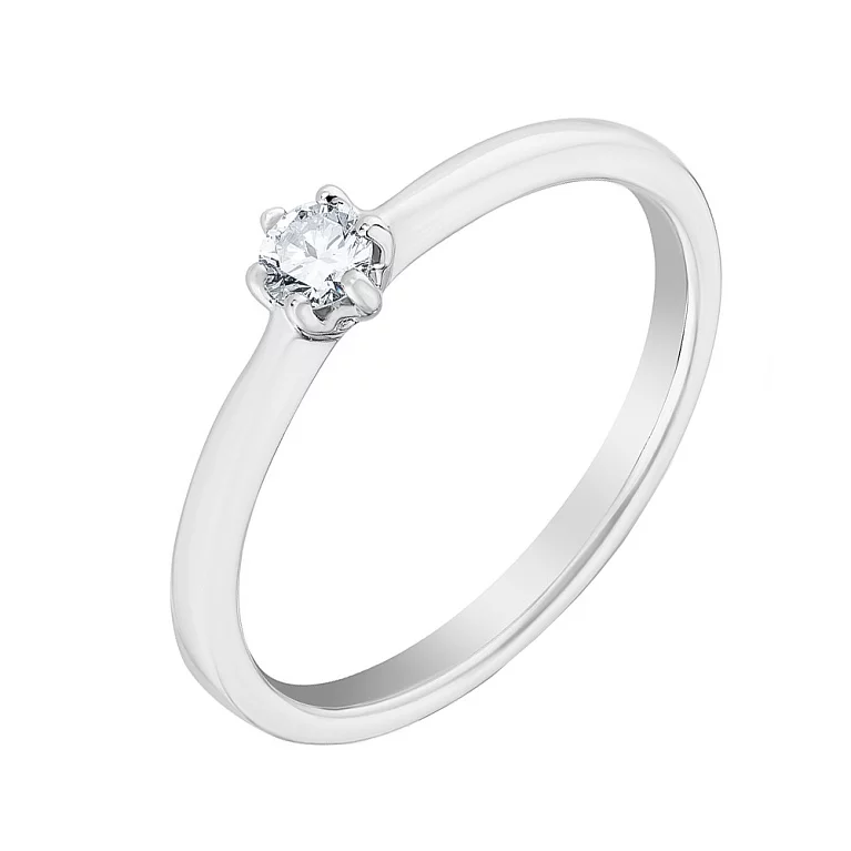 Золотое помолвочное кольцо с бриллиантом. Артикул К341222010б: цена, отзывы, фото – купить в интернет-магазине AURUM