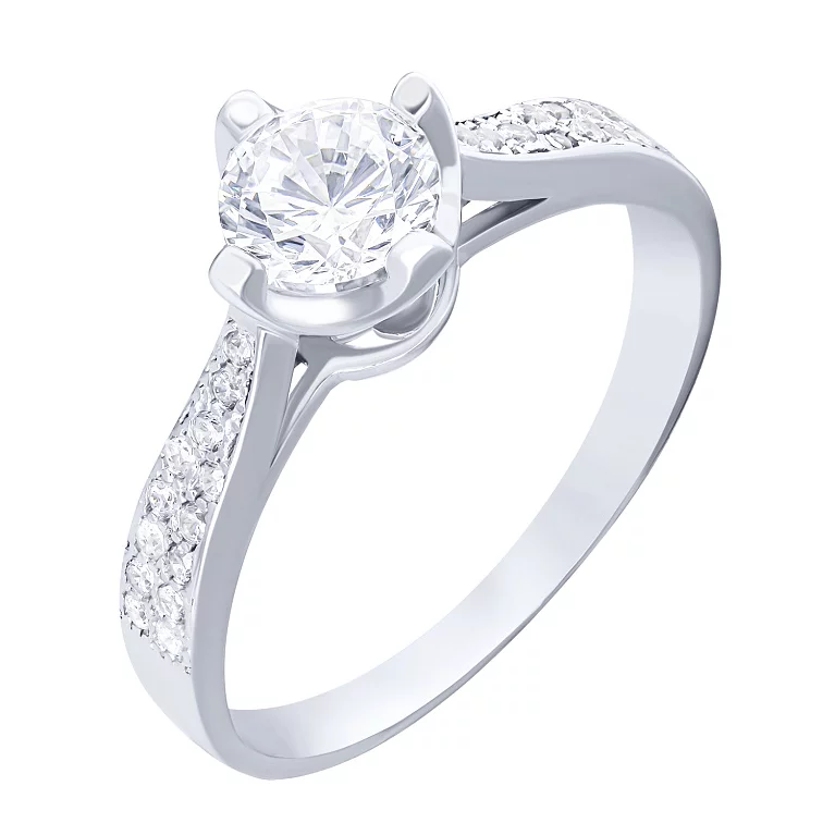 Серебряное кольцо с фианитами. Артикул 7501/ЛК-0071р: цена, отзывы, фото – купить в интернет-магазине AURUM