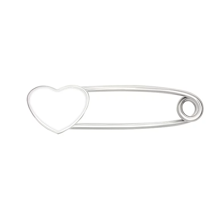 Шпилька "Серце" срібна з емаллю. Артикул 7511/930AgшпР/56: ціна, відгуки, фото – купити в інтернет-магазині AURUM