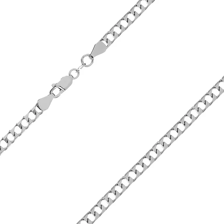 Срібний ланцюжок плетіння панцирне. Артикул 7508/828Р3/60: ціна, відгуки, фото – купити в інтернет-магазині AURUM