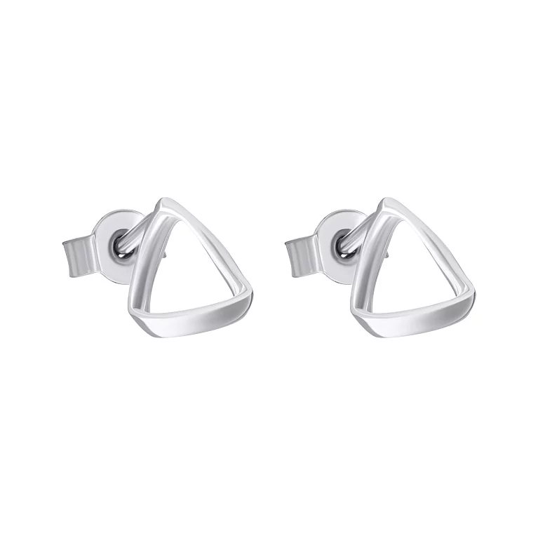 Сережки-гвоздики из серебра треугольной формы. Артикул 7518/ВС-131р: цена, отзывы, фото – купить в интернет-магазине AURUM