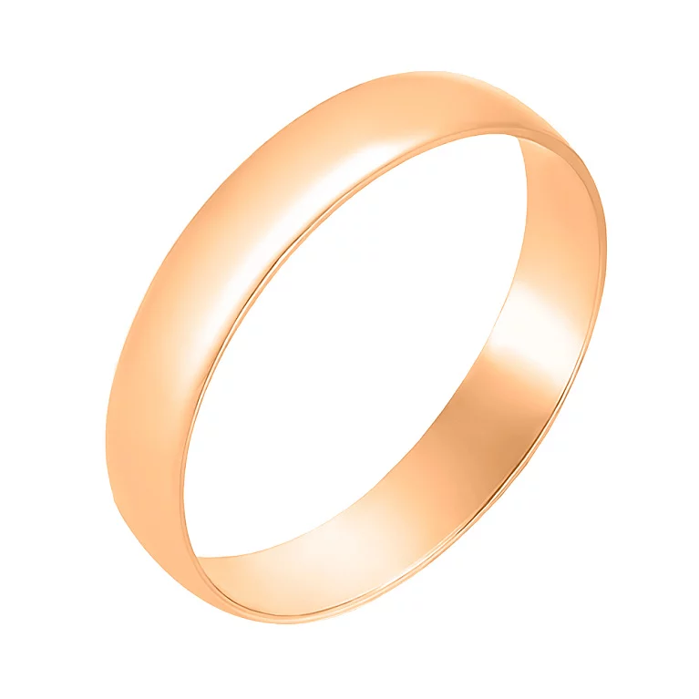 Обручальное классическое кольцо из красного золота. Артикул 1001/4: цена, отзывы, фото – купить в интернет-магазине AURUM