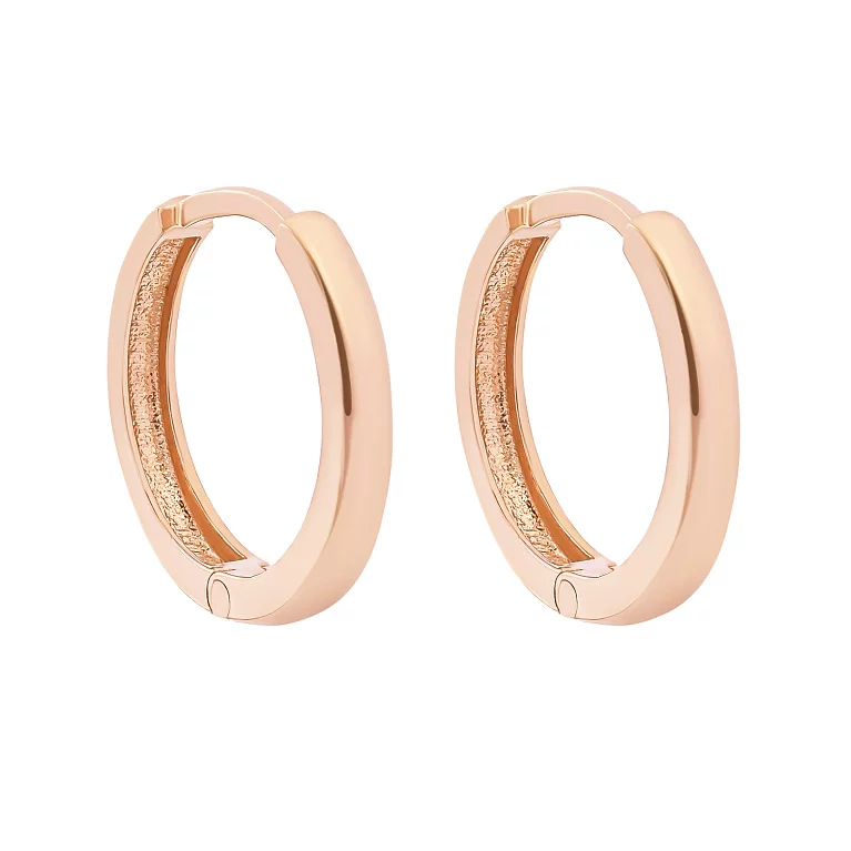 Сережки-кольца из красного золота. Артикул 213352001: цена, отзывы, фото – купить в интернет-магазине AURUM