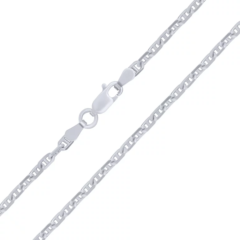 Срібний ланцюжок якірне плетіння. Артикул 7508/Акр-80: ціна, відгуки, фото – купити в інтернет-магазині AURUM