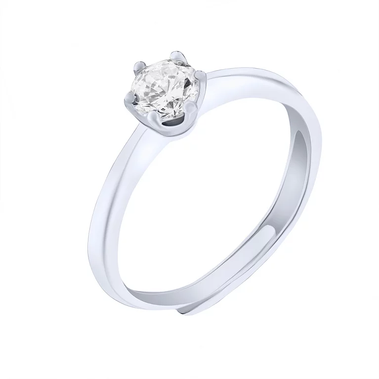 Помолвочное кольцо серебряное с фианитом. Артикул 7501/6149: цена, отзывы, фото – купить в интернет-магазине AURUM