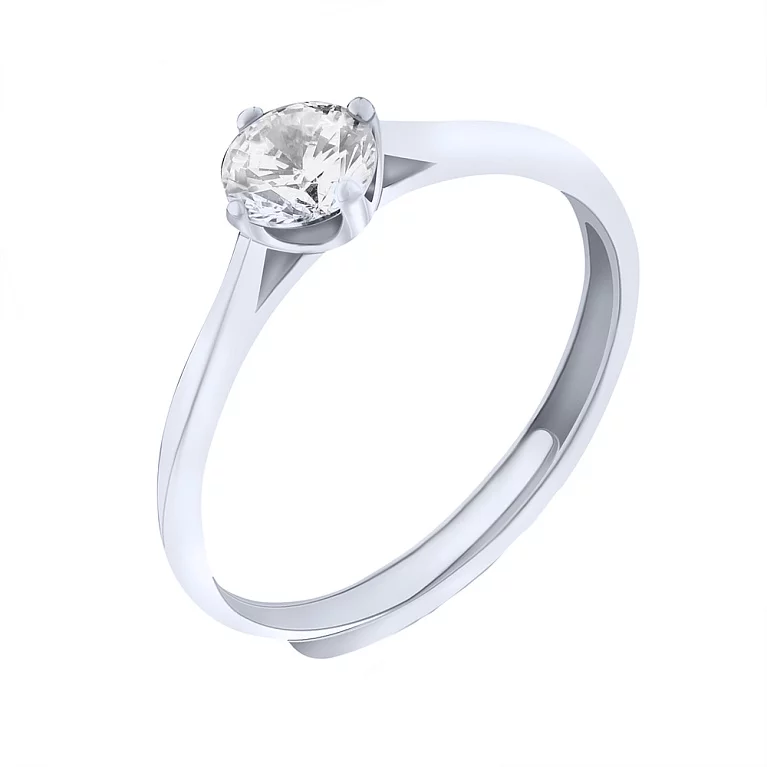 Серебряное кольцо для помолвки с фианитом. Артикул 7501/6157: цена, отзывы, фото – купить в интернет-магазине AURUM