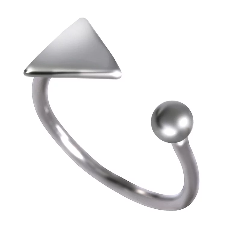 Каблучка срібна "Трикутник". Артикул 7501/К2/1100: ціна, відгуки, фото – купити в інтернет-магазині AURUM
