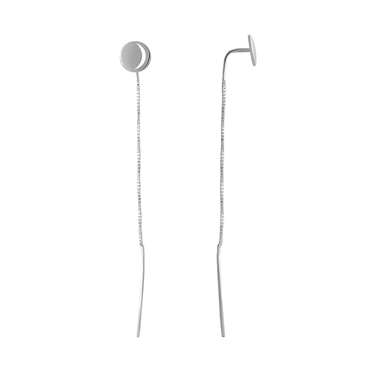 Срібні сережки-протяжки "Монета". Артикул 7502/2046738: ціна, відгуки, фото – купити в інтернет-магазині AURUM