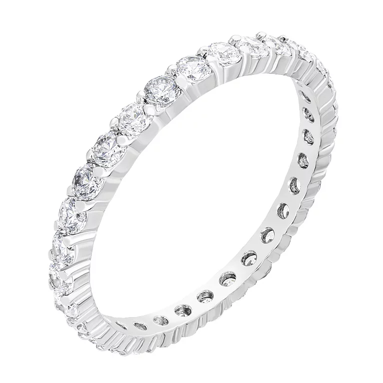 Серебряное тонкое кольцо с фианитами. Артикул 7501/к085/1: цена, отзывы, фото – купить в интернет-магазине AURUM