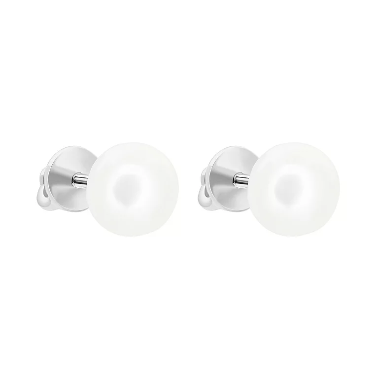 Сережки-гвоздики срібні з перлами. Артикул 7518/403с/159: ціна, відгуки, фото – купити в інтернет-магазині AURUM