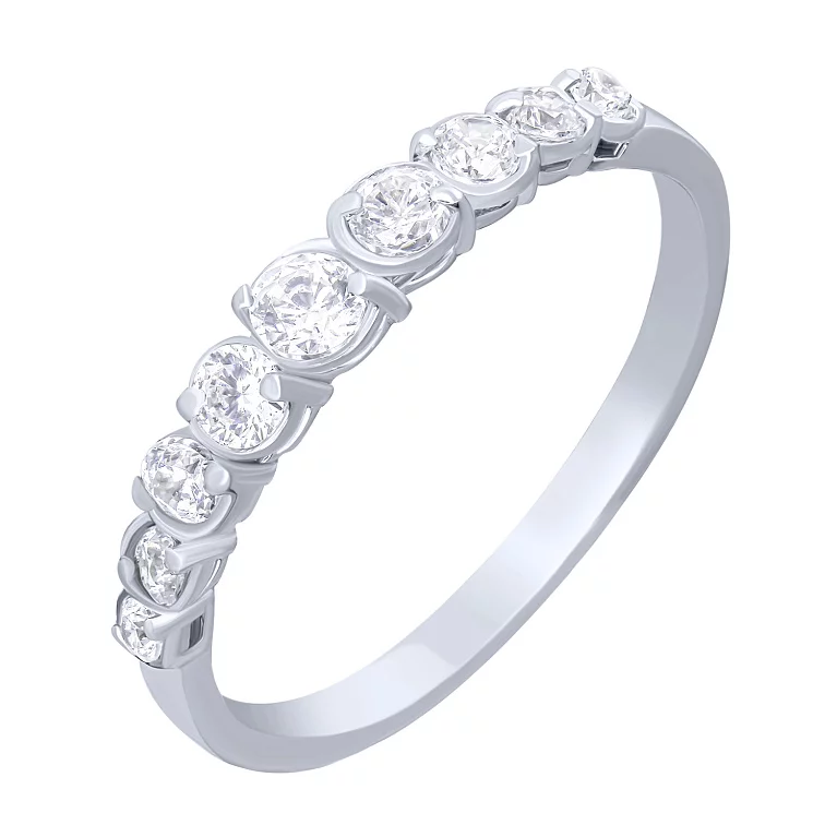 Серебряное кольцо с дорожкой фианитов. Артикул 7501/969AgкР: цена, отзывы, фото – купить в интернет-магазине AURUM