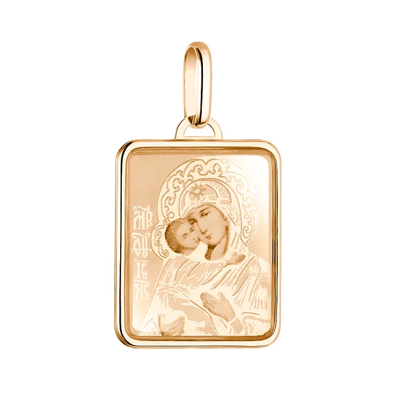 Ладанка Божа Матір "Володимирська" з золота. Артикул 421117В: ціна, відгуки, фото – купити в інтернет-магазині AURUM