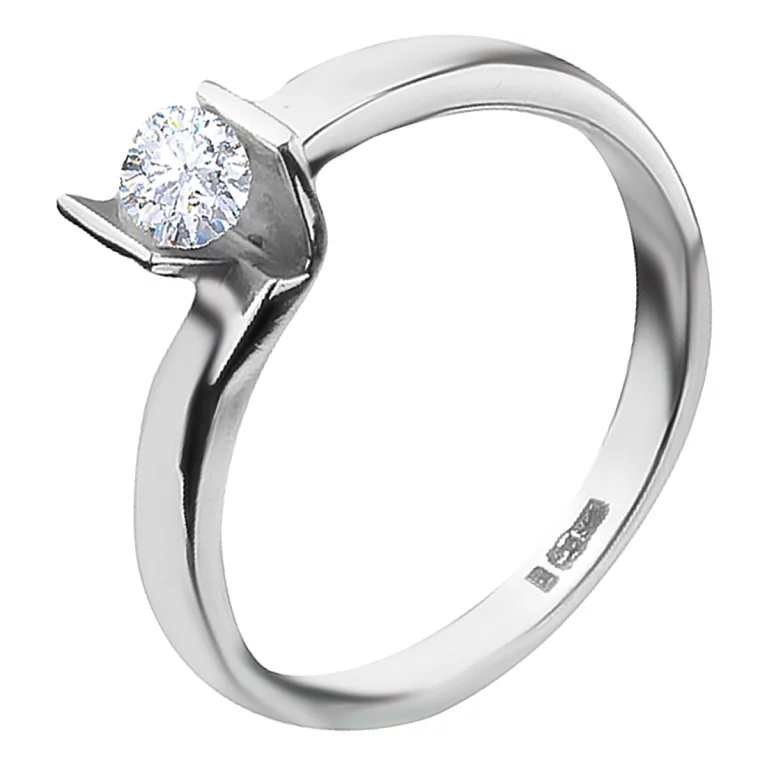 Кольцо из белого золота с бриллиантом. Артикул 11995/1б: цена, отзывы, фото – купить в интернет-магазине AURUM