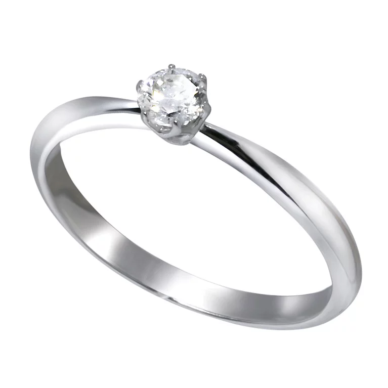 Каблучка для заручин з білого золота з діамантом. Артикул 1108782202: ціна, відгуки, фото – купити в інтернет-магазині AURUM