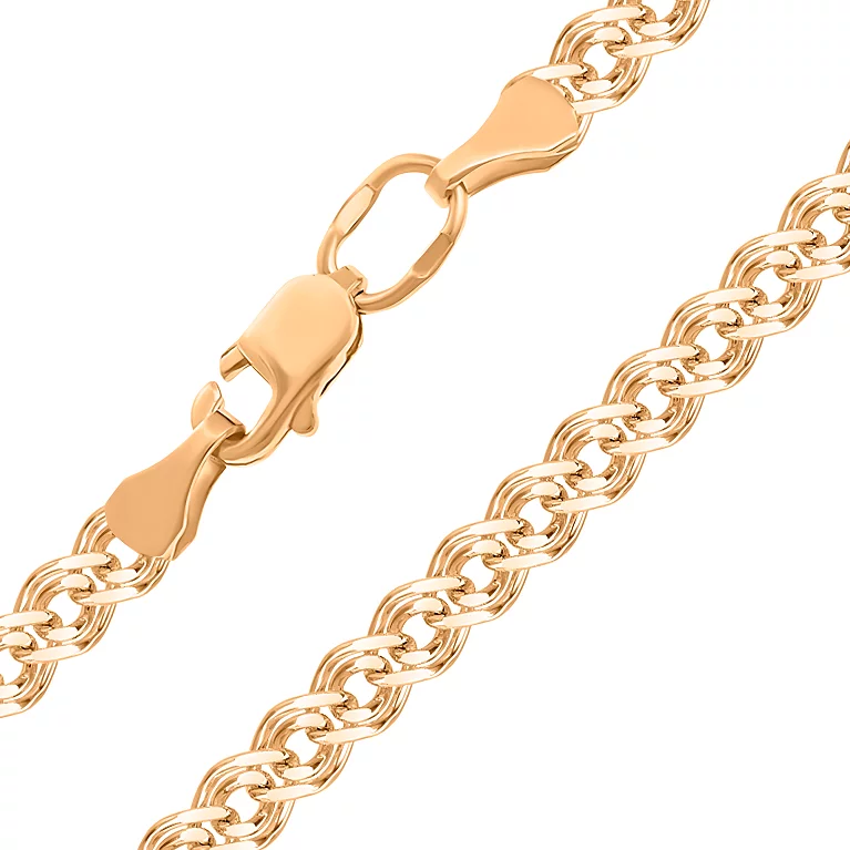 Золотая цепочка с плетением мона лиза. Артикул 66968-2,5-5/01: цена, отзывы, фото – купить в интернет-магазине AURUM
